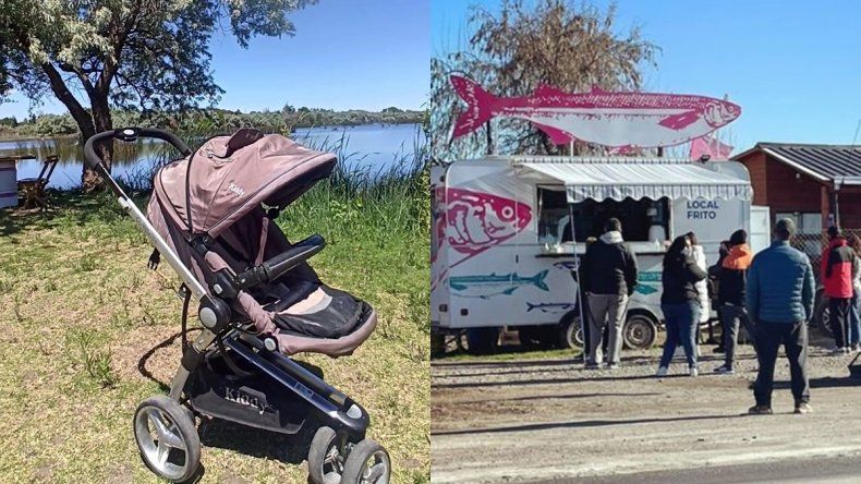 Se olvidaron un carrito de bebe en food truck y busca a los dueños
