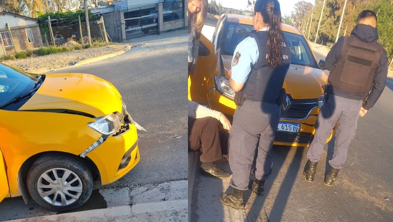 Una Hilux rozó a un taxi y para evitar que la siguiera, frenó y volvió a chocarlo