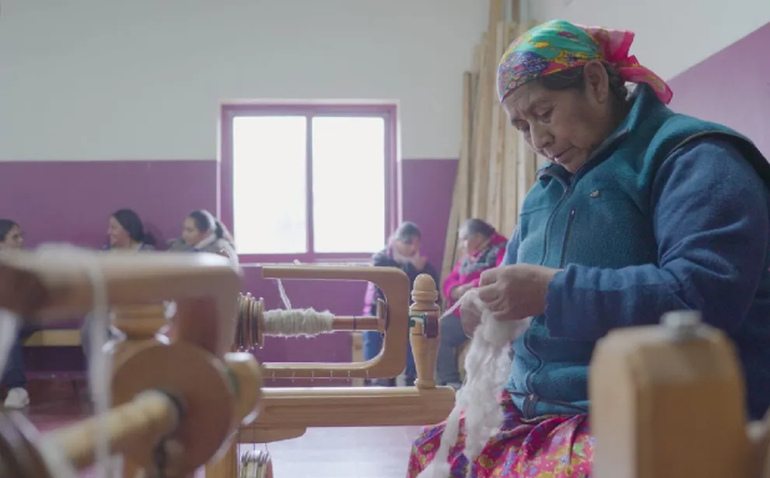 Una artesana mapuche