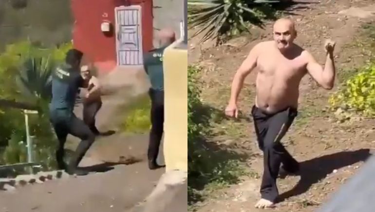 Un hombre atacó con un cuchillo a dos agentes de la Guardia Civil en una de las islas Canarias de España.