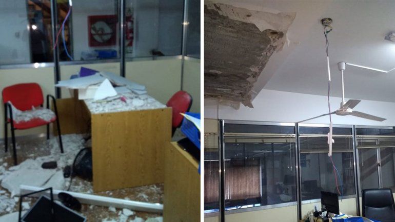 Cayó el cielorraso del Tribunal de Faltas N° 2 y no hay atención al público