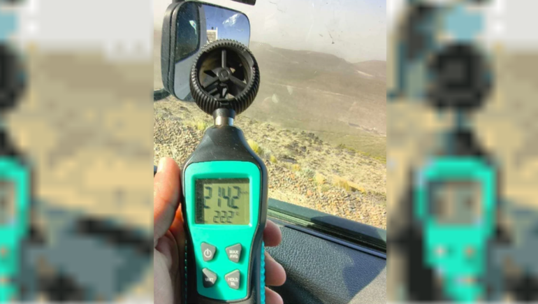 El registro de la inédita ráfaga de viento en Chubut se hizo en el yacimiento CAPSA