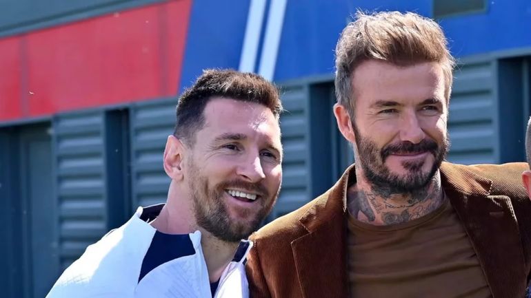 Beckham y Lionel Messi Beckham y Lionel Messi