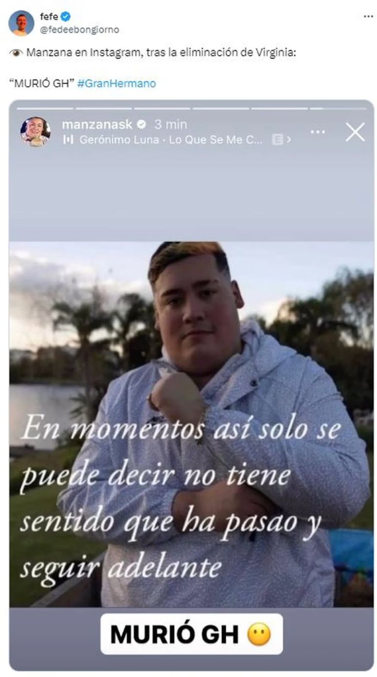 El posteo de Manzana en apoyo a Virginia El posteo de Manzana en apoyo a Virginia