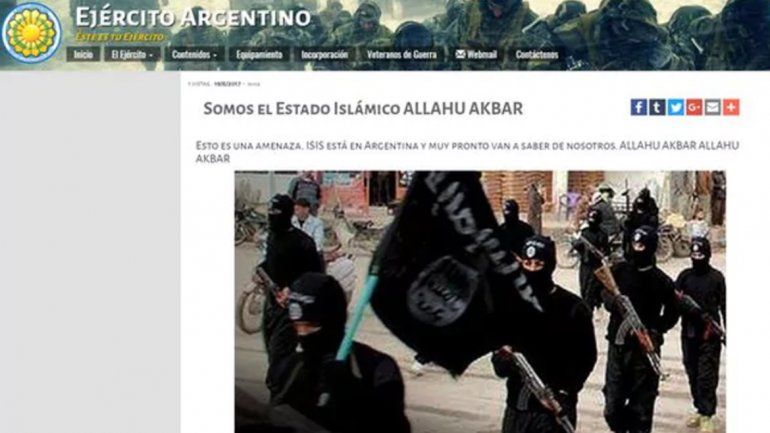 Hackean la página del Ejército con supuesto mensaje de ISIS
