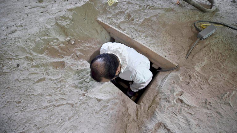 El túnel desde donde el Chapo Guzmán se fugó de una cárcel mexicana.