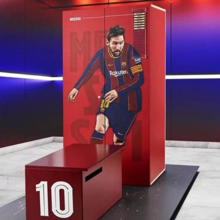 Locker utilizado por Lionel Messi en el FC Barcelona, uno de los objetos de la subasta. Locker utilizado por Lionel Messi en el FC Barcelona, uno de los objetos de la subasta.