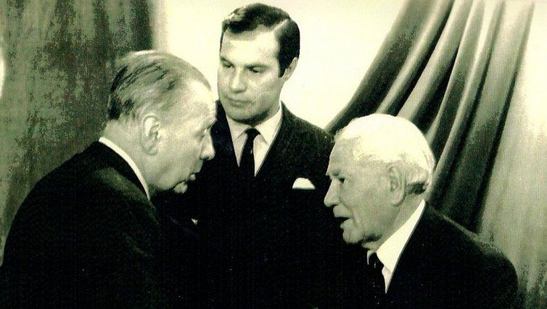 Raúl Valladares. Jorge Luis Borges y Gregorio Álvarez.