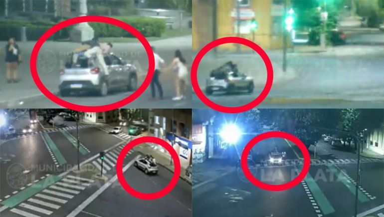 Circularon por La Plata con personas en el techo del auto