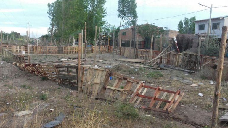 Así quedó el terreno de la toma luego de la detención de los usurpadores.