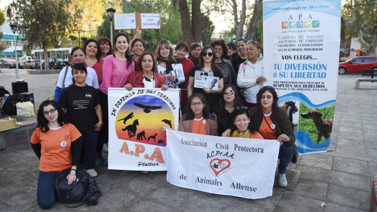 Ayer por la tarde el grupo pidió el fin del maltrato a los animales.