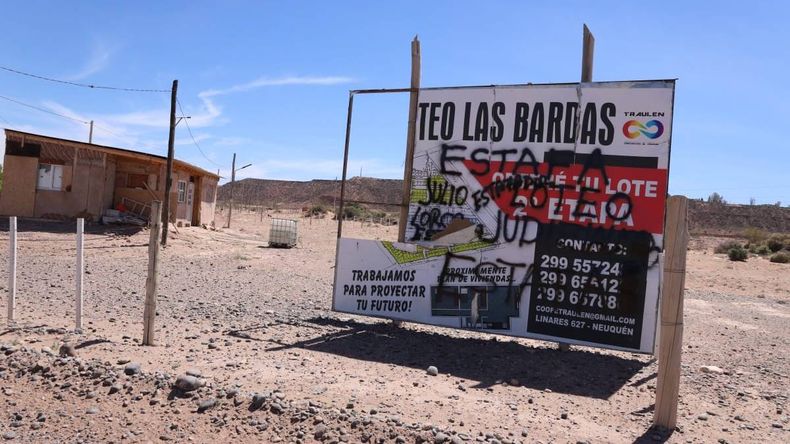 El loteo Las Bardas en Bajada de Maida. | LM Neuquen El loteo Las Bardas en Bajada de Maida.