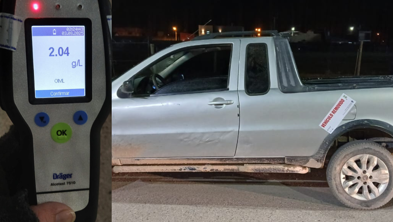 Operativo de alcoholemia en Centenario: ocho autos secuestrados, uno de ellos conducido por un menor
