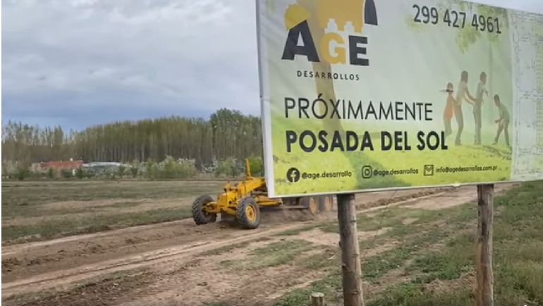 El loteo Posada del Sol en Cipolletti. La empresa venía lotes que no eran propios