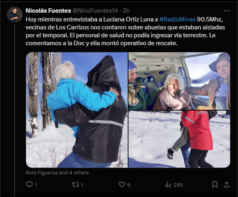 El rescate pudo realizarse por un llamado a la radio. El rescate pudo realizarse por un llamado a la radio.