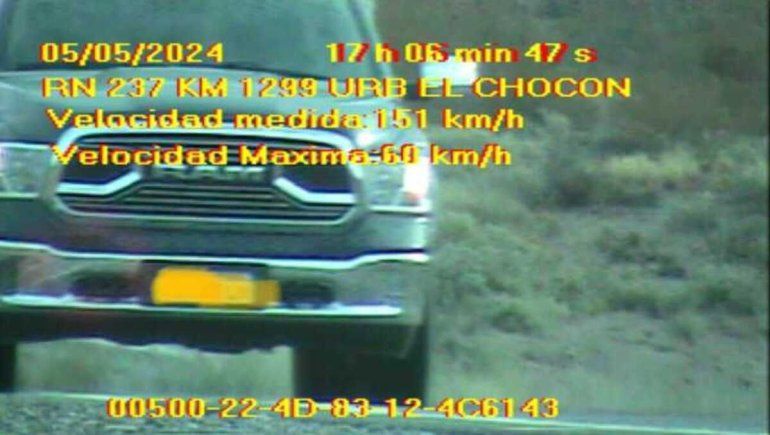 La muni asegura que el exceso de velocidad sobre la Ruta 237 es algo de todos los días. Foto: Gentileza. La muni asegura que el exceso de velocidad sobre la Ruta 237 es algo de todos los días. Foto: Gentileza.