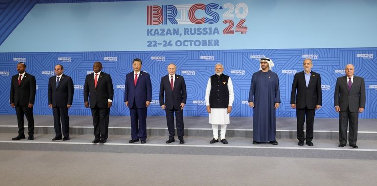 La foto general con los integrantes del BRICS