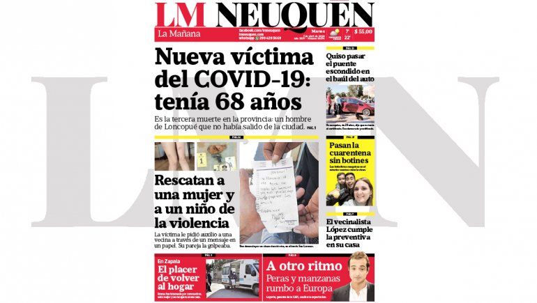 Todo el contenido de la edición impresa de hoy de LM Neuquén