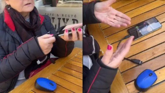 Se le rompió el táctil del celular y creó un insólito método para usarlo