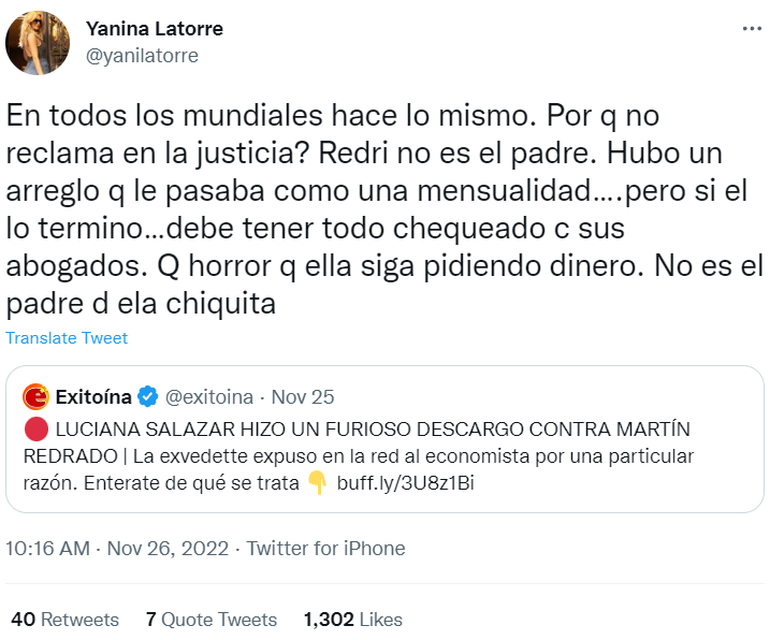 El cruce de Latorre contra Luli Salazar