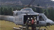 asi llegaban los helicopteros con los evacuados del lanin