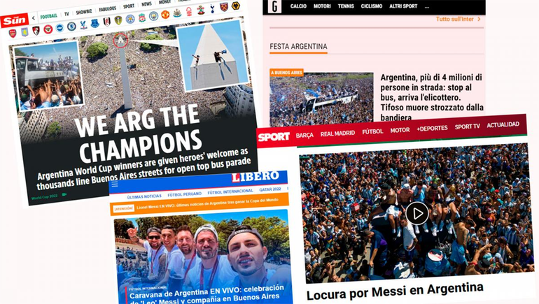 Fiesta, locura y delirio: los portales del mundo hablaron de los festejos en Argentina