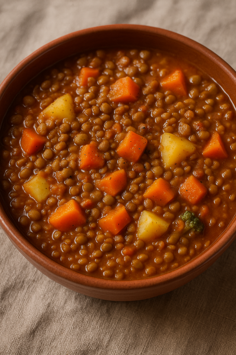 Guiso de lentejas vegetariano, delicioso y nutritivo. Guiso de lentejas vegetariano, delicioso y nutritivo.