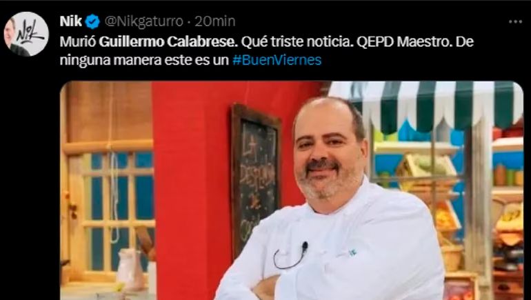Nik despidió a Guillermo Calabrese