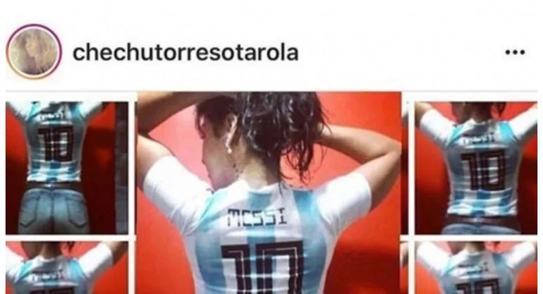 Torres Otarola publicó en 2018 en las redes sociales de unas fotos en las que, de espaldas, lucía la camiseta de Lionel Messi. Torres Otarola publicó en 2018 en las redes sociales de unas fotos en las que, de espaldas, lucía la camiseta de Lionel Messi.