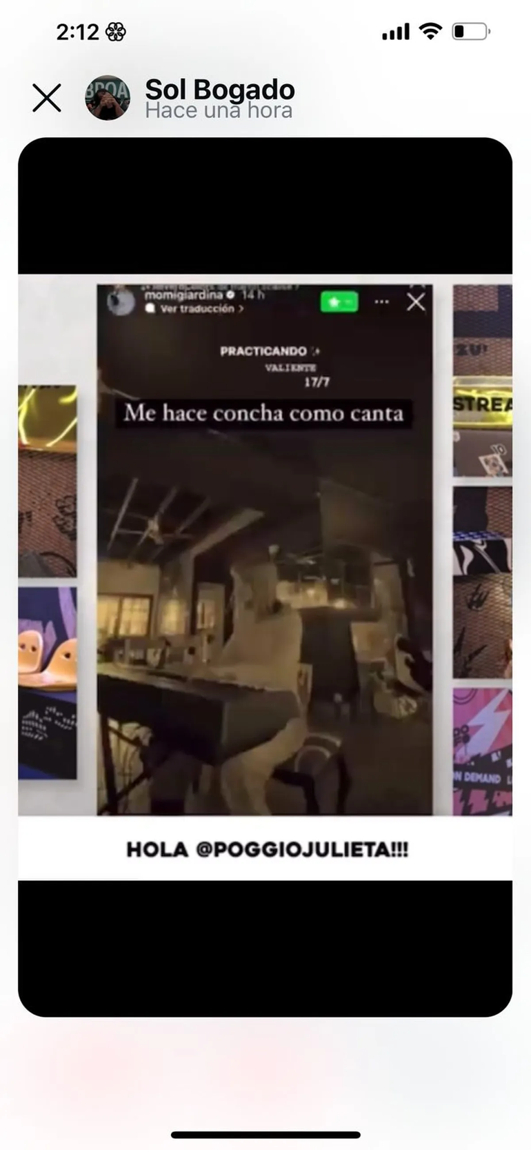 El posteo de Momi Giardina sobre Flor Vigna. El posteo de Momi Giardina sobre Flor Vigna.