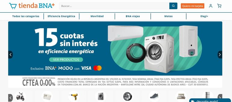 La tienda del BNA ofrece buenos precios y una gran financiación. La tienda del BNA ofrece buenos precios y una gran financiación.