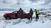 primeros pinos: turistas chilenos quedaron varados un dia entero