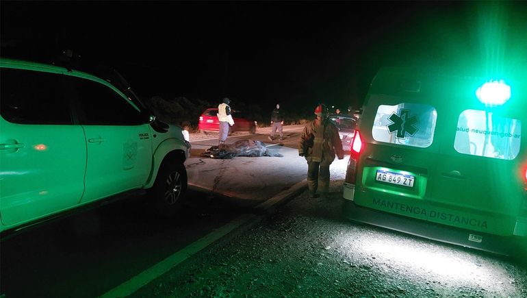 Accidente entre dos autos y un caballo sobre la Ruta 237 de Picún Leufú.