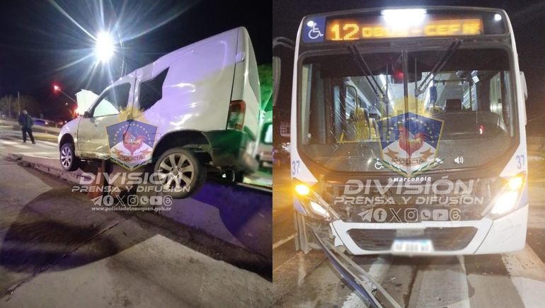 Una camioneta chocó con un colectivo y se estrelló en medio del Metrobús