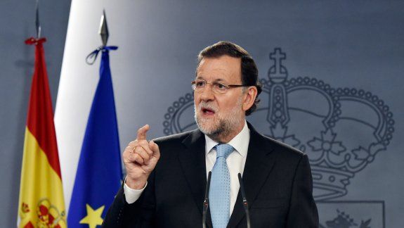 El jefe de Gobierno español, Mariano Rajoy, al hablar ayer con la prensa.