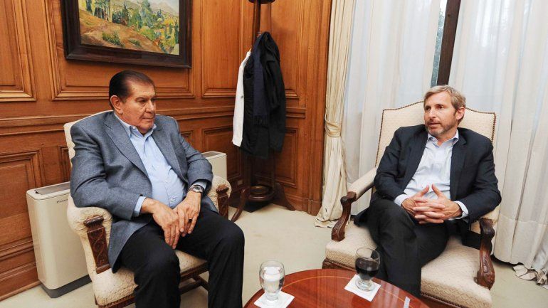 Pereyra se reunió con el ministro Frigerio para calmar el clima conflictivo.