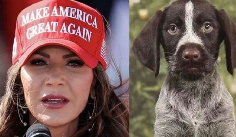 La gobernadora Kristi Noem y su perro. La gobernadora Kristi Noem y su perro.