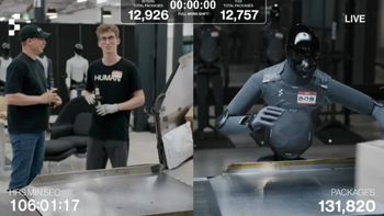 El desafío enfrentó a un empleado con el robot Figure 03 en una tarea de logística industrial El desafío enfrentó a un empleado con el robot Figure 03 en una tarea de logística industrial