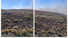 El nuevo incendio forestal se registró hacia las 14 del domingo en dirección a la localidad de Tecka, en Chubut.