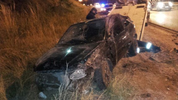 Un conductor resultó herido en un vuelco en el Acceso Norte