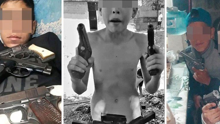 Huyó el Peque, el nene que se filmó cargado de armas