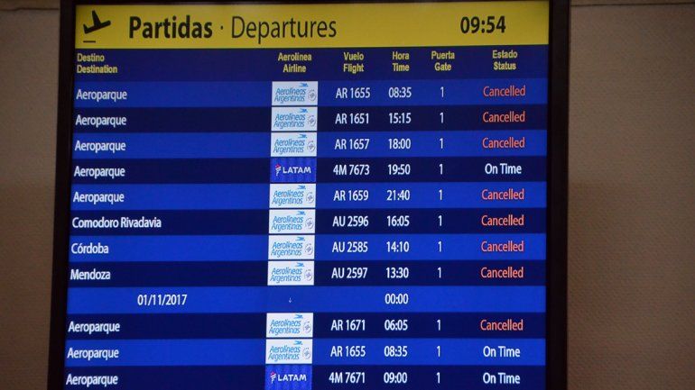 Por el paro de Aerolíneas, hubo 15 vuelos afectados en Neuquén