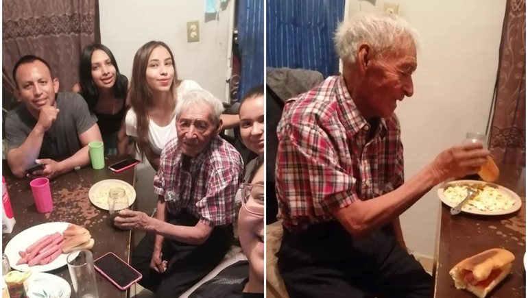 Una familia rescató a un indigente de 108 años