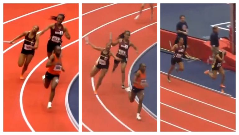 El incidente ocurrió en las finales estatales de una carrera de relevos 4x200 en Estados Unidos.