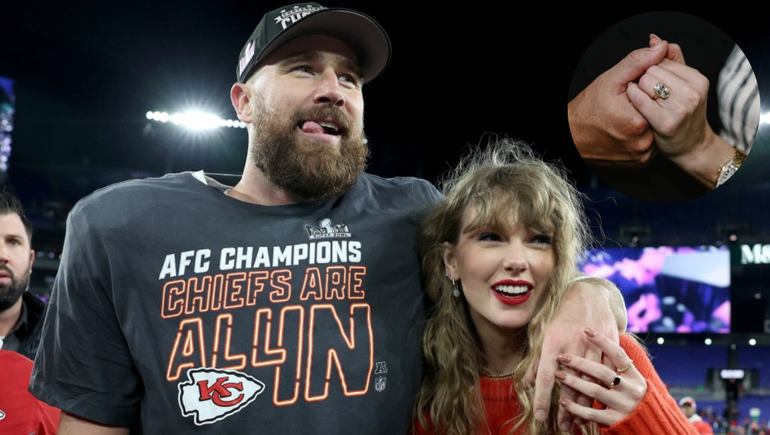 Taylor Swift y Travis Kelce﻿
