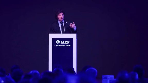 Javier Milei en el Congreso del IAEF.