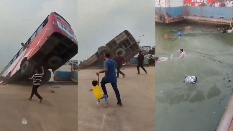 El autobús transportaba cerca de 50 pasajeros y esperaba para embarcar hacia la capital de Bangladesh. | LM Neuquen El autobús transportaba cerca de 50 pasajeros y esperaba para embarcar hacia la capital de Bangladesh.