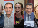 Los cincos diputados nacionales neuquinos: Osvaldo Llancafilo (MPN); Tanya Bertoldi (UXP); Pablo Cervi (UCR); Nadia Márquez (LLA) y Pablo Todero (UxP).