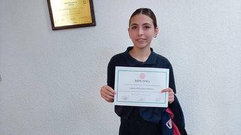 Martina Constanzo, cadeta de los Bomberos Voluntarios de Rawson. Martina Constanzo, cadeta de los Bomberos Voluntarios de Rawson.