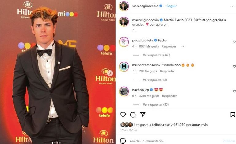 El comentario de Julieta Poggio en la publicación de Marcos Ginocchio reavivó los rumores de romance. El comentario de Julieta Poggio en la publicación de Marcos Ginocchio reavivó los rumores de romance.